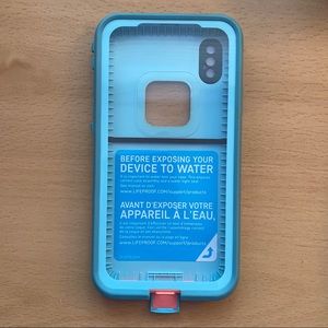 Mint green/pink Lifeproof case for IPhone X